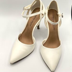 Christian Siriano White Pointed Toe Heels US9